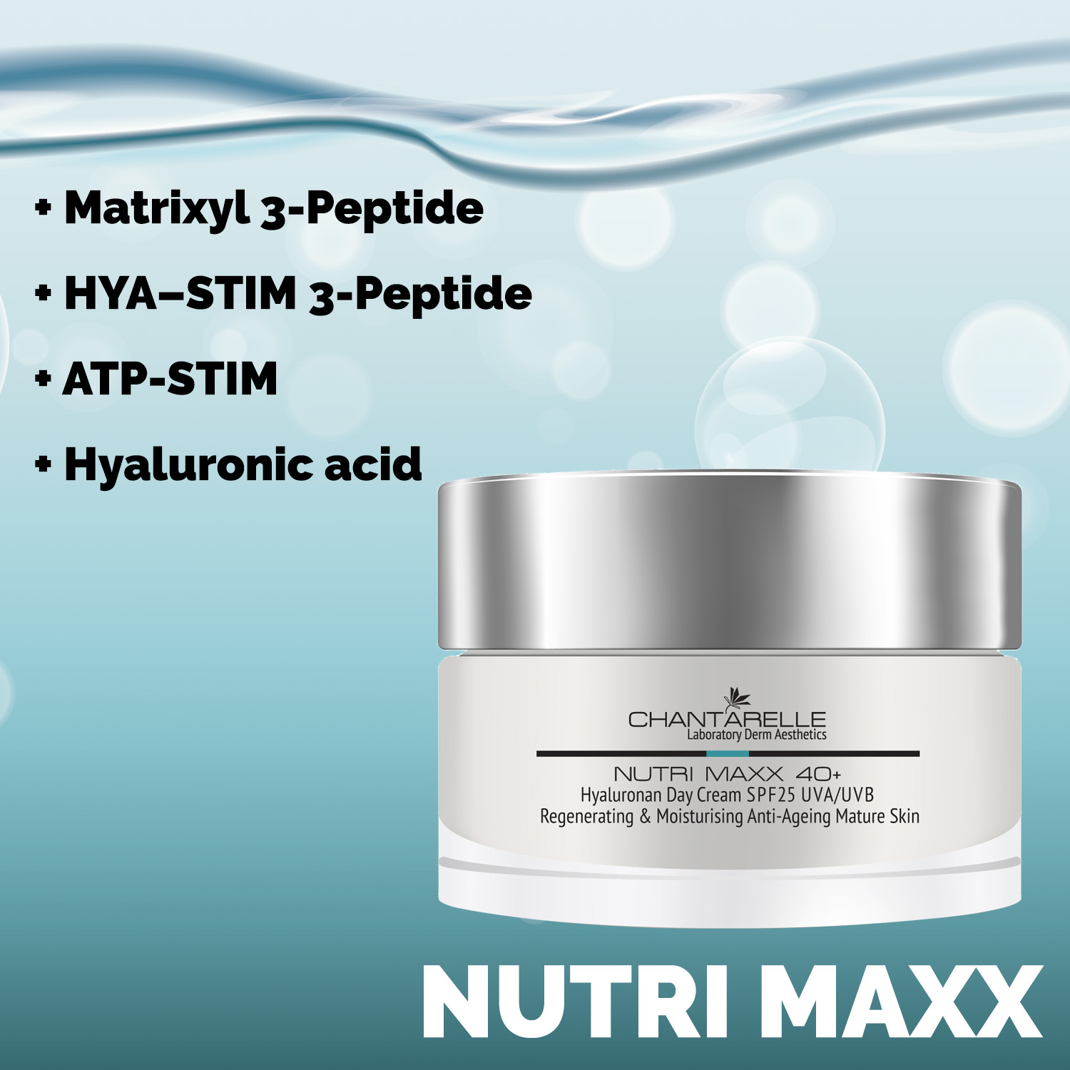 Moisturising day cream with hyaluronic acid and peptides SPF25 UVA/UVB Moisturising day cream with hyaluronic acid and peptides SPF25 UVA/UVB