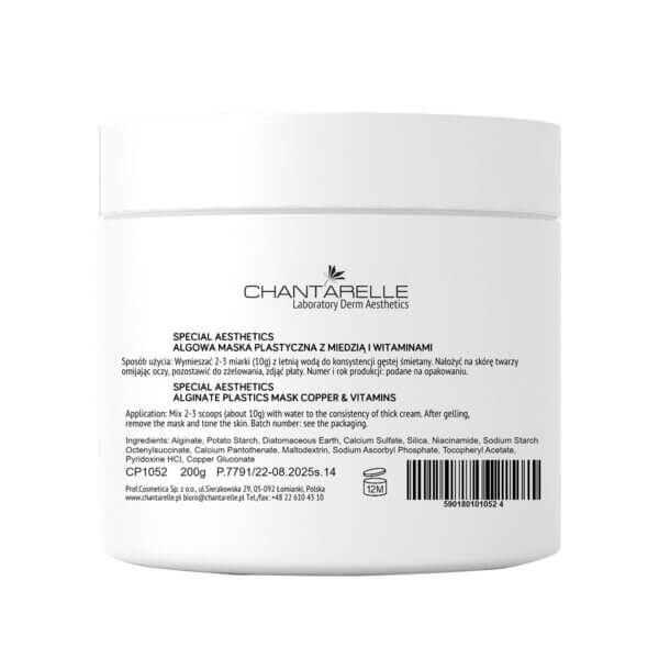 Algae mask with copper and vitamins