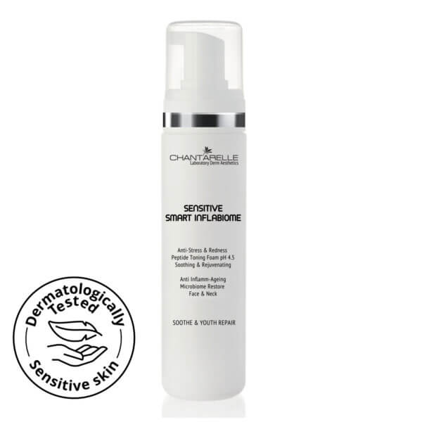 Toning peptide foam for sensitive skin, anti-stress and soothing pH 4.5